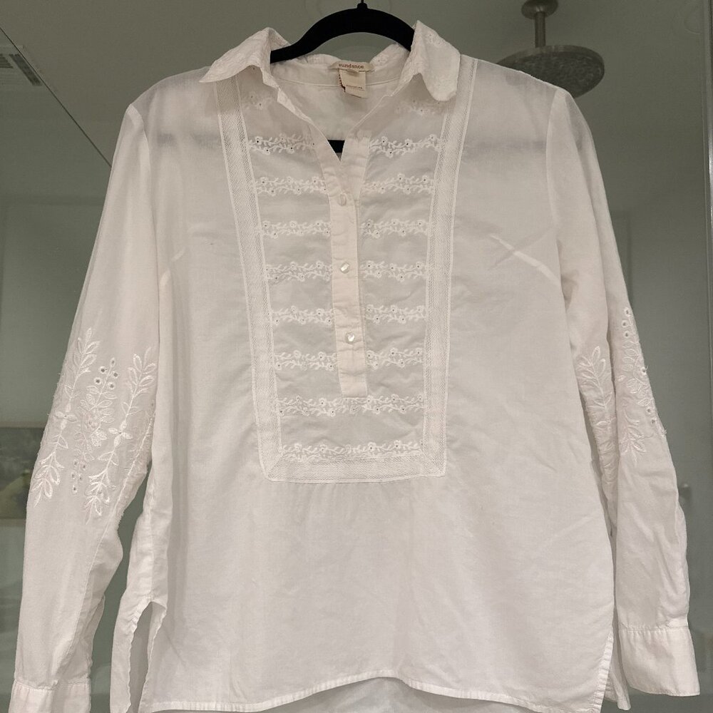 Sundance Embroidered, Boho-Inspired Top - Size S